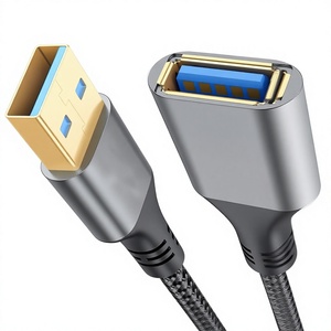 Câble d'extension USB 3.0 LUNG KAY 1m 2m 3m, transfert de données 5 Gbps, type A mâle vers femelle, gaine en nylon, pour clavier, souris, caméra - Product Image 1