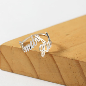 Stainless Steel 18k Gold Plated Custom <strong>Name</strong> <strong>Ring</strong> <strong>Personalised</strong> Jewelry Women Finger <strong>Ring</strong> Two <strong>Names</strong> Couple Friendship Accessory - Product Image 3