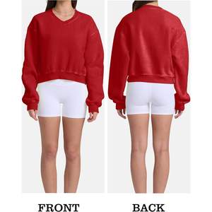 2025 Women's Oversized Hooded Crop Top Heavyweight Acid Wash Cotton <b>Fleece</b> Hoodie Vintage 3D Pattern Silk Material - Product Image 3