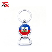Porte-clés personnalisé bon marché avec drapeau haïtien, pour les fans de sport, logo personnalisé, ouvre-bouteille