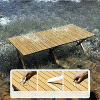 Table de camping pliante d'extérieur en alliage d'aluminium de haute qualité - Portable et durable, 6 places, idéale pour les stands de poulet rôti