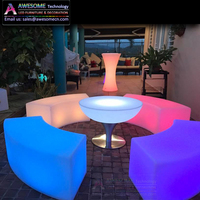 Vente en usine de tables de bar LED éclairées par LED tables de pied en acier inoxydable en métal