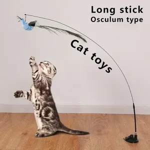 Jouet interactif pour chat Funny Simulation Bird Feather avec Bell Cat Stick Toy pour chaton jouant Teaser Wand Toy Pet Cats Supplies - Product Image 3