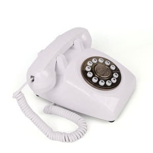 Téléphone sans fil rétro à bouton-poussoir blanc <span class=keywords><strong>pour</strong></span> la maison, le bureau et les restaurants - Product Image 1