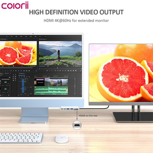 Colorii-lector de tarjetas 4k a 60Hz, HDMI, 10Gbps, Thunderbolt3, <span class=keywords><strong>USB</strong></span> <span class=keywords><strong>3</strong></span>,0, HUB tipo <span class=keywords><strong>C</strong></span>, para imac2021 - Product Image 5