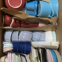 Assiettes et Plats en Porcelaine Couleurs en Stock à Prix Bas, Bols de Tailles Variées, Mélange de Couleurs Vaisselle Céramique, Assiettes de Table Vendues par Carton