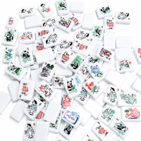 Mahjong américain en acrylique monocouche à motif Panda Patin à Roulettes, 160 tuiles complètes, pour 4 joueurs, pliable, portable, premium et élégant