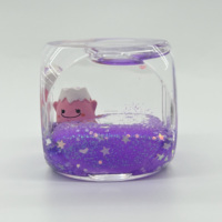 Ornement en acrylique en forme de glaçon, décoration liquide colorée avec paillettes et flottants mignons, cadeau promotionnel personnalisé