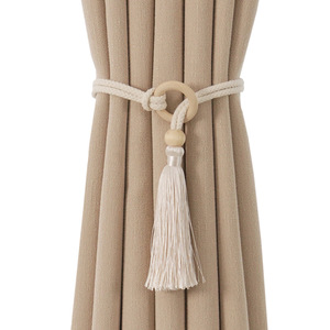 Fermacurtain Semplici di Lusso Leggero, Coppia di Anelli con Fibbia Fissa in Corda Intrecciata con Nappe, Decorazione per la Casa - Product Image 6