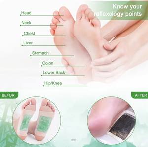 ストレスを和らげ、睡眠を改善する中国のハーバルエッセンシャルオイル10ピース/箱2 in 1デトックスフットパッチ - Product Image 3