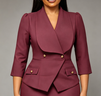 Robe midi crayon moulante élégante pour femme, à revers, double boutonnage, boutons dorés, manches 3/4, taille cintrée, idéale pour le bureau et les occasions formelles