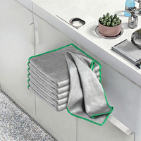 Lingette de nettoyage en microfibre écologique anti-rayures – Design carré uni, absorbante et sans couture pour cuisine, vaisselle et vitres