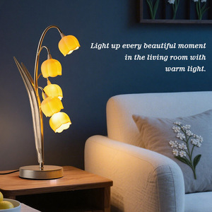 Lámpara de mesa Bell Flower E27 LED con cuello flexible, luz cálida para decoración de sala de estar y dormitorio - Product Image 1