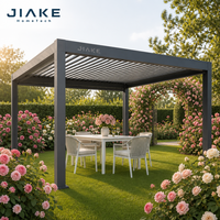 Pergola en aluminium Jiake 6063-T5 avec toit à lames motorisées pour jardin de roses, patio, gazebo extérieur, pavillon, terrasse, salle à manger