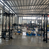Station de musculation multifonctionnelle à 5 postes, qualité commerciale, robuste, pour la maison, en acier épais, entraînement de force, vente directe d'usine en gros