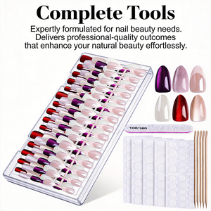 <span class=keywords><strong>Faux</strong></span> <span class=keywords><strong>ongles</strong></span> roses en gel souple à presser, style amande française, en ABS pour application sur les doigts - Product Image 5