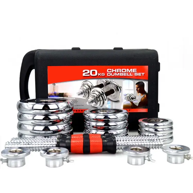 20kg Dumbbell Box Set Chromed - Adjustable Weight Training