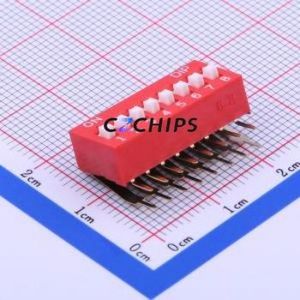 NDA-08V DIP Switch Through hole Component (THT) Switch Flat Toggle, Raised Type Single Pole Single Throw 8 2.54mm - Product Image 1