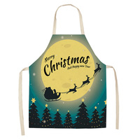 Tablier en tissu imprimé feutre et lin pour la cuisine et la maison, décorations de Noël elfiques, en promotion