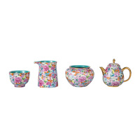 Service à thé en céramique de Jingdezhen Wan Hua Gong, résistant à la chaleur, design rétro de luxe léger, bol délicat pour femmes, théière, tasse à thé, coffret cadeau