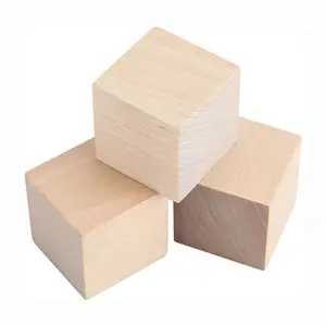 Cubo de madera sin terminar para niños, juguete de aprendizaje, rompecabezas