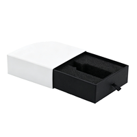 Boîte en carton rigide de luxe sur mesure, blanche, avec tiroir, fermeture magnétique, insert en mousse éponge, emballage cadeau coulissant, carton rigide
