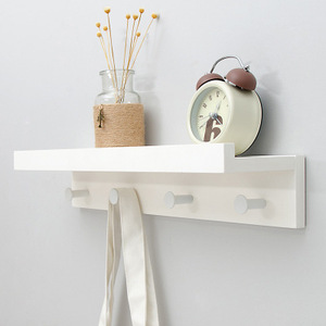 Wooden <b>Wall</b> <b>Mounted</b> Towel Rack With <b>Shelf</b> For Bathroom Or Entryway Storage And Display - Product Image 3
