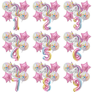 Globo de Unicornio Arcoíris de 32 Pulgadas, Globos de Número de Papel de Aluminio, Decoraciones para Fiestas de Cumpleaños con Temática de Unicornio para Niños, Baby Shower, Globos K0077 - Product Image 1
