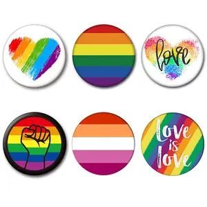 Lgbt Pride Regenbogen Flagge Brosche Hut Kleidung Pins Tin Button Abzeichen Benutzer definierte Revers Brosche Pins