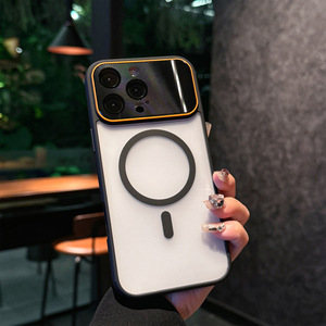 Business large window camera protect matte magnetic mobile phone case Frosting transparent antiskid <b>cover</b> for iPhone 17Air 16E - Product Image 5