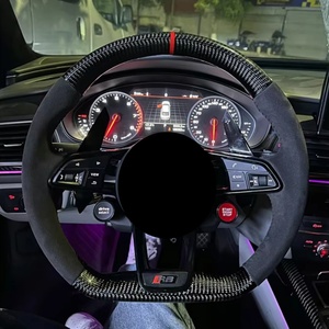 Volant pour Audi A3 A4 A6 avec logo RS, pagaies confortables, cuir perforé, volant LED pour Audi - Product Image 4