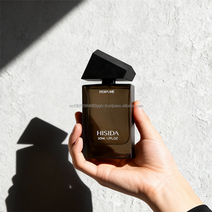 High Quality Square Frosted Perfume Empty Bottle 30ml 50ml 100ml Crimp Glass Perfume Bottle With Wooden Cap - Product Image 3