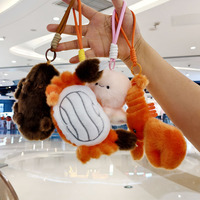 Porte-clés et breloque de sac en peluche douce, motifs crabe et homard de dessin animé créatifs, pour cadeaux, souvenirs et présentation en vente en gros et au détail, à partir de 14 ans