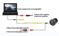 Moniteur de rétroviseur de voiture LCD TFT couleur 4,3 pouces, écran 16:9, 12V DC, pour caméra DVD VCR
