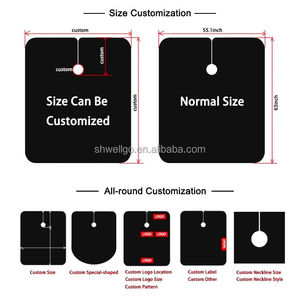 Capes de coiffure en polyester pongé personnalisées avec logo, imperméables, avec crochet en silicone, pour salon de beauté et coupe de cheveux - Product Image 6