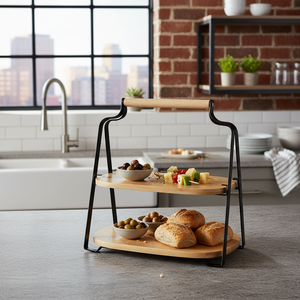 Set de table de style industriel MSV Elie, bois et acier, noir mat - Product Image 3