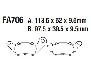 Plaquettes de frein semi-métalliques FA706 pour moto <span class=keywords><strong>Yamaha</strong></span> <span class=keywords><strong>Tricity</strong></span> 300 XMAX 125 Tech MAX 300 ABS - Product Image 6