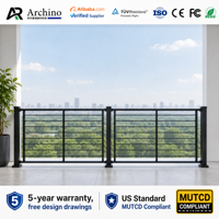 Balustrade de terrasse moderne en aluminium, résistante à la corrosion, thermolaquée, robuste, pour extérieur, villa et usage commercial
