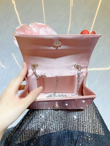 New Cross-border Design <b>Square</b> PU Flower Hand Bag Wedding Birthday Evening Cover Closure Style Shoulder Crossbody Tanjing - Product Image 3