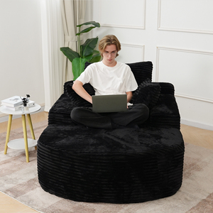 Voxhome Nordisches Modernes Einzelsofa Schwarzer Faulenzerstuhl für Wohnzimmer Schlafzimmer Ovales Komprimiertes Sofa Möbel Neues Design - Product Image 4