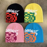 Fabricant de bonnets, design graphique personnalisé, bonnets tricotés imprimés, streetwear, casquettes Y2K réversibles