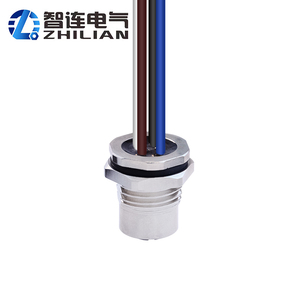 M12 Waterdichte Ip67 Schroefdraadkoppeling <span class=keywords><strong>Sensor</strong></span> 4 Pins Vrouwelijke Achterpaneel Mount Soldeer <span class=keywords><strong>Socket</strong></span> Vernikkelde Messing Zwarte O-Ring - Product Image 4