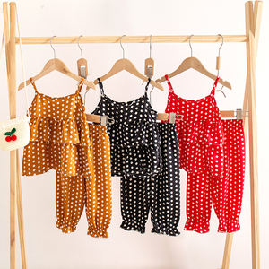 Ropa Barata al por Mayor, Top de Verano para Niña con Estampado de Lunares, Chifón sin Mangas, con Tirantes, Multicapa y Elástico - Product Image 5