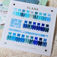 Kit de vernis à ongles gel bleu 24 couleurs très populaire, haute saturation des couleurs, gel UV effet œil de chat avec nuancier pour académie de formation en manucure