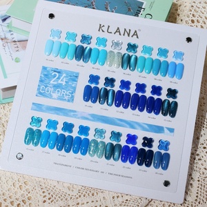 Kit de vernis à ongles gel bleu 24 couleurs très populaire, haute saturation des couleurs, gel UV effet œil de chat avec nuancier pour académie de formation en manucure - Product Image 3