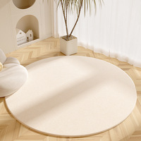 Tapis rond abstrait, tapis décoratif pour le sol, tapis circulaires, tapis antidérapant rayé, tapis beige pour le salon