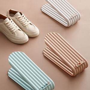 Household Storage Rack Space-saving Double-layer Folding Stackable Shoe Rack Storage Holder Home Decors Shoe Storage Organizer