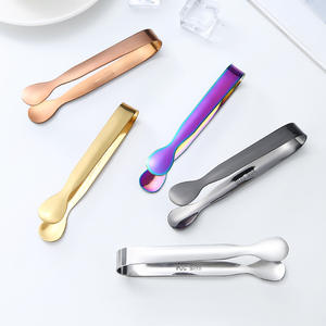 Vente en gros d'usine, pinces à glaçons miniatures modernes à finition miroir de 4,3 pouces, pinces à servir en acier inoxydable de qualité alimentaire, pinces à servir de petite taille - Product Image 1