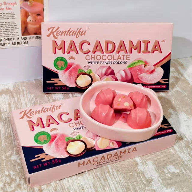 KENLAIFU Halal Macadamia Chocolate (White Peach Oolong Flavor) - Chocolate Nuts, Chocolates and Sweets