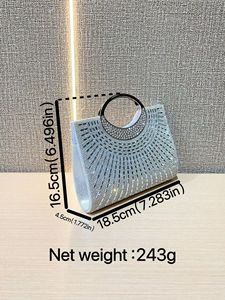 Bolso de mano tipo anillo, bolso de noche brillante con cierre magnético, de poliéster, para vestido de noche, fiesta de boda, marca Tanjing - Product Image 5